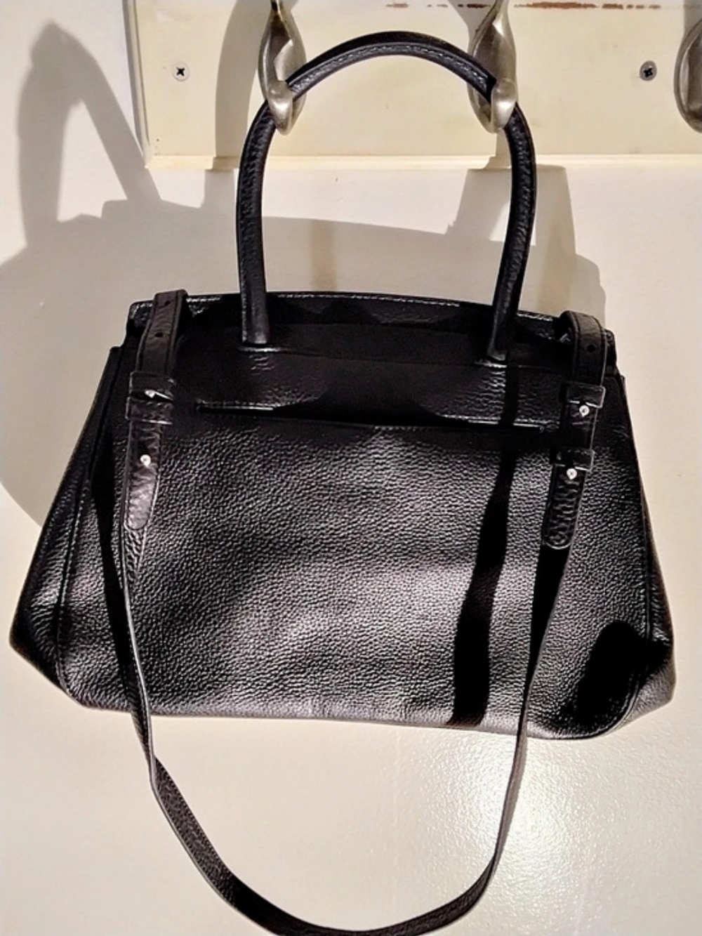 Longchamp Black Leather Satchel